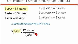 10 Transformacion de unidades de tiempo  semestre  trimestre  bimestremp4 [upl. by Anilef]