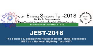 JOINT ENTRANCE SCREENING TEST  2018  JEST2018 Notification [upl. by Koeppel]