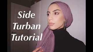 Trendy Side Turban Hijab Tutorial  Quick amp Pinless [upl. by Solenne]