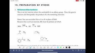 10d Williamson ether synthesis and alkoxymercurationdemercuration [upl. by Eenar691]