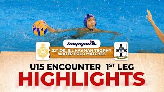 HIGHLIGHTS  31st Dr R L Hayman Trophy Water Polo Matches – U15 Encounter  1st Leg [upl. by Eelarual630]