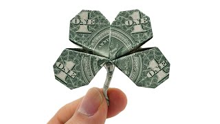 Dollar Fourleaf Clover Origami Jodi Fukumoto [upl. by Anerb]