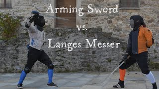 Messer versus Arming Sword sparring with Federico Malagutti [upl. by Uah]