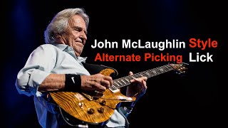 Short Video John Mclaughlin style ALTERNATE PICKING Descending Lick [upl. by Neelehtak]