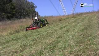 Using a John Deere 2320 and a Bush Hog SQ148 rotary cutter to mow a right of way [upl. by Schou]