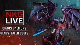 Chaos Daemons vs Genestealer Cults  Warhammer 40K Battle Report  NKG Live [upl. by Akirre989]