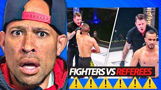 REFEREES VS FIGHTERS  REFEREE CHOKES FIGHTERS Reaction This is NUTS [upl. by Eerrahs]