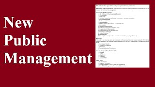 What is New Public Management NPM Characteristics and Components  CSSPMS Public Administration [upl. by Fredrika441]