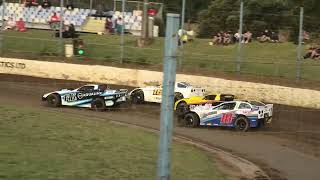 Saloons Race 1 Waikaraka Park Speedway 24 Feb 2024 [upl. by Ty]