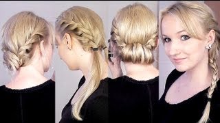 Sommerfrisuren SchuleAlltag  meine quotZwirbelquot Styles  Zopf OHNE Haargummi [upl. by Temme303]