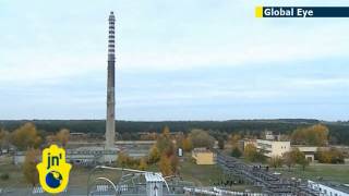 Polish chimney demolished in huge explosion [upl. by Munshi]