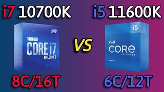 i5 11600K vs i7 10700K  RTX 3080  Benchmark and test in 7 Games 1080p [upl. by Dryden]