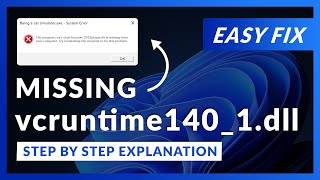 vcruntime1401dll Error Windows 11  2 Ways To FIX  2021 [upl. by Ot178]