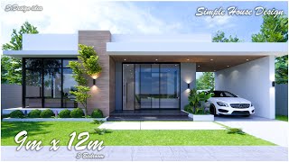 Simple House Design idea  9m x 12m 108sqm  3Bedroom [upl. by Haseena830]