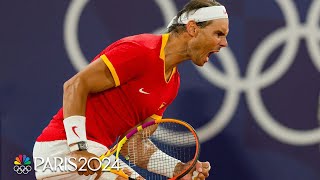 Rafael Nadal scores Round 1 win vs Marton Fucsovics at Roland Garros  Paris Olympics  NBC Sports [upl. by Flam]