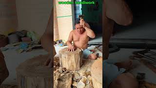 Crafting a Traditional Wooden Drum from Scratch 12 shorts crafting traditionalcrafts woodendrum [upl. by Alaikim]