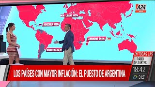 🌍 Los países con mayor inflación el puesto de Argentina [upl. by Nnaed]