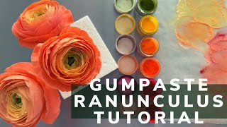 How to make a Gumpaste Ranunculus  Tutorial  Make Sugar Flowers at Home with Finespun Cakes [upl. by Natsirhc]