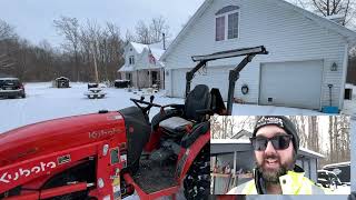 Plowing the Driveway with Kubota [upl. by Hollingsworth525]