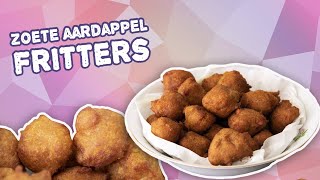 Zoete aardappel fritters  RECEPT [upl. by Annadiane787]