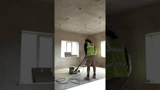 Anhydrite screed laitance removal  floor abrasion  create key [upl. by Berne990]