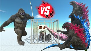 King Kong save Goro and mutant primates from Godzilla Evolved  animal revolt battle simulator [upl. by Anela]