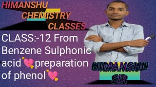 Class12 From Benzene Sulphonic acid💘preparation of phenol ❤organic chemistry🥰 jac😇cbse board [upl. by Animahs]