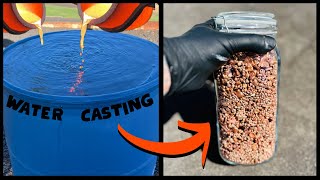 Water Casting Copper  11kg Melt  ASMR Metal Melting  Trash To Treasure  BigStackD Casting [upl. by Assilanna]