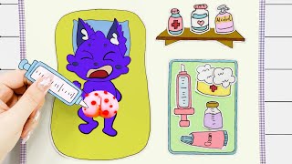 👄paperdiy👄 POP THE PIMPLES 👶👶👶Care Tips Catnap  Poppy Playtime Chapter 3 놀이 종이 ASMR  Paper Story [upl. by Sander]