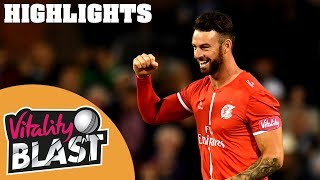 One Run Decides Thrilling Roses Battle  Lancs v Yorks  Vitality Blast 2018  Highlights [upl. by Zanas]