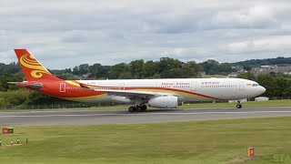 Hainan Airlines Airbus A330300 at Edinburgh Airport EDI landing taxi amp takeoff [upl. by Astor]