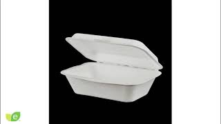 Bagasse Lunch BoxEcofriendly Pulp Molding Sugarcane Biodegradable Fast Food Packaging Lunch Box [upl. by Jaela]