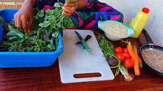 African village lifecooking our village local vegetables for lunchEast African kitchen [upl. by Ausoj937]