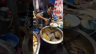 Thai Noodle Street Food Chicken with Bitter Gourd Noodle SoupBangkok Thailand [upl. by Baese]