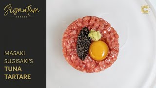 Masaki Sugisakis Tuna Tartare with SoyCured Quail Egg Caviar and Wasabi [upl. by Ced]