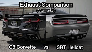 Hellcat vs C8 Corvette Aftermarket V8 Exhaust Battle [upl. by Andromede]