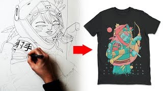 How I design a T Shirt  Clothing Art Tutorial [upl. by Norha]