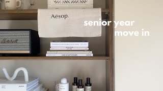 purdue move in vlog  clean and organize with me aesthetic interior items minimalist dorm design [upl. by Nollie]