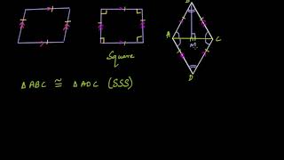 Rhombus diagonals Hindi  Class 8 India  Khan Academy [upl. by Enaile]