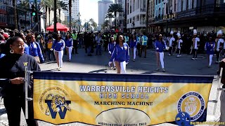 Warrensville Heights High School Marching Band On Canal Street The Krewe Of Zulu Parade 2024 [upl. by Costello677]