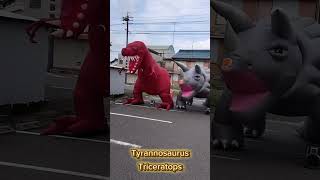 Dinosaur shooting game event production  Triceratops Inflatable  恐竜シューティング トリケラトプス Dinosaur [upl. by Gildas490]