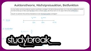 Auktionstheorie Höchstpreisauktion Bietfunktion  Preistheorie [upl. by Samohtnhoj184]