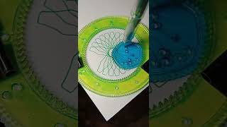 Satisfying green spirograph circular patterns mesmerising asmr sounds relaxing video spirograph [upl. by Eemaj]