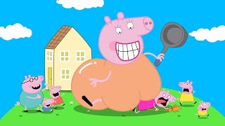 Peppas Fat Aunt Turns Giant Peppa Pig Funny Animation [upl. by Itnavart]