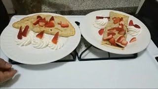 Crepas con fresas y nutella facil de preparar [upl. by Rosen]