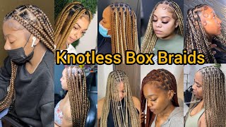 Elegant knotless braids  Box Braid Hairstyles for Ladies  Knotless Jumbo Braid  Protective Styles [upl. by Kiah]