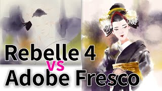 Rebelle 4 vs Adobe Fresco  ClipStudio Paint [upl. by Jermaine824]