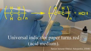 Decomposition of polyvinyl chloride PVC [upl. by Akcimahs]