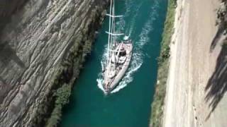 Corinth Canal Isthmus of Corinth Greece 29072009 [upl. by Rebah93]