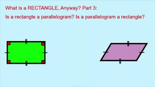 What is a RECTANGLE anyway Part 3 Is a Rectangle a Parallelogram Is a Parallelogram a Rectangle [upl. by Albertina847]